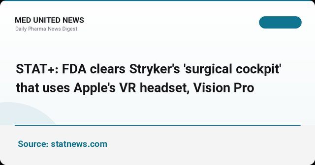 FDA مجوز «کابین جراحی» Stryker با هدست Apple Vision Pro را صادر کرد