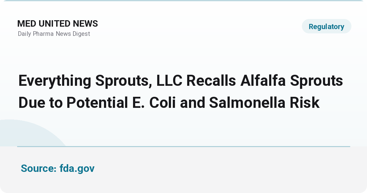 فراخوان FDA برای جوانه یونجه آلوده به E. coli و سالمونلا در آمریکا