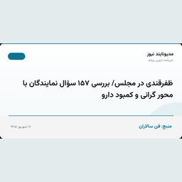ظفرقندی در مجلس/ بررسی ۱۵۷ سؤال نمایندگان با محور گرانی و کمبود دارو