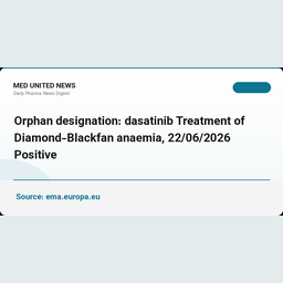 dasatinib وضعیت داروی یتیم EMA را برای کم‌خونی Diamond-Blackfan گرفت